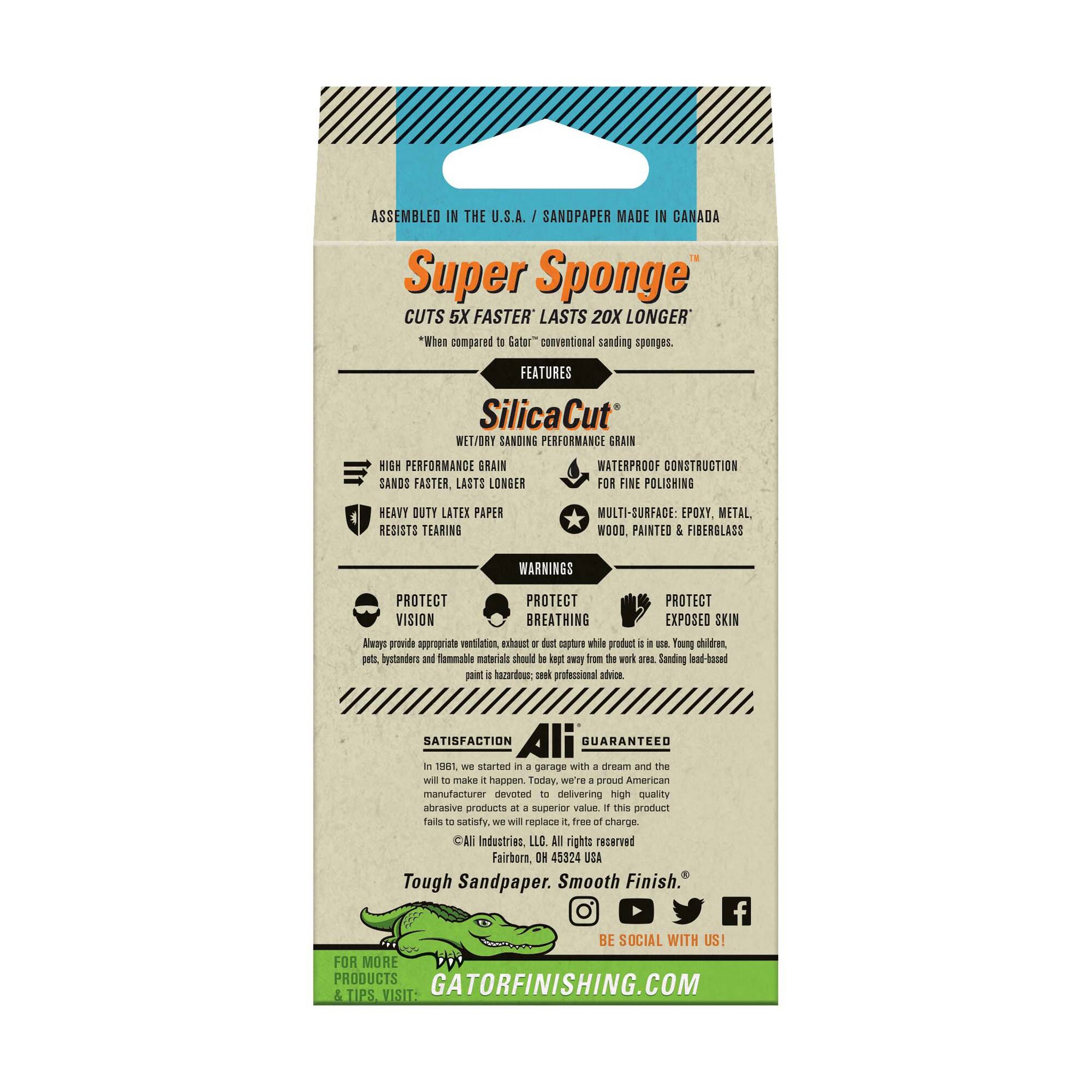 Gator® Super Sponge™ Ultra Fine 600 Grit Sanding Sponge